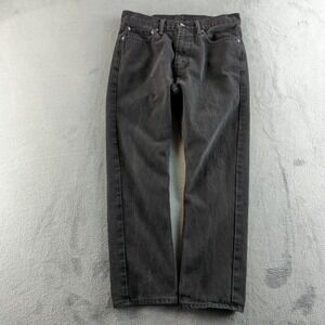 Levis Jeans Mens 34 (Fits 32x28) Black Faded 513 Slim Straight Denim Grunge